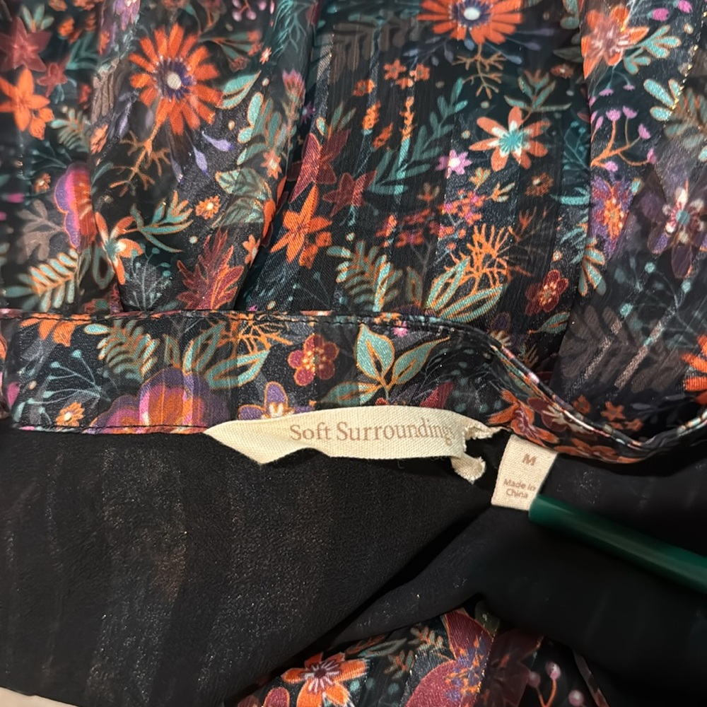 Floral Black and Red Women's Dress - Picture 7 of 7